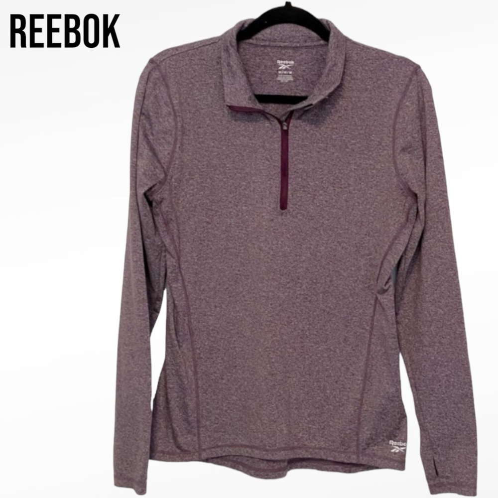 REEBOK All Around Vector Dri Fit Half Zip Pullover Jacket PURPLE Medium EUC